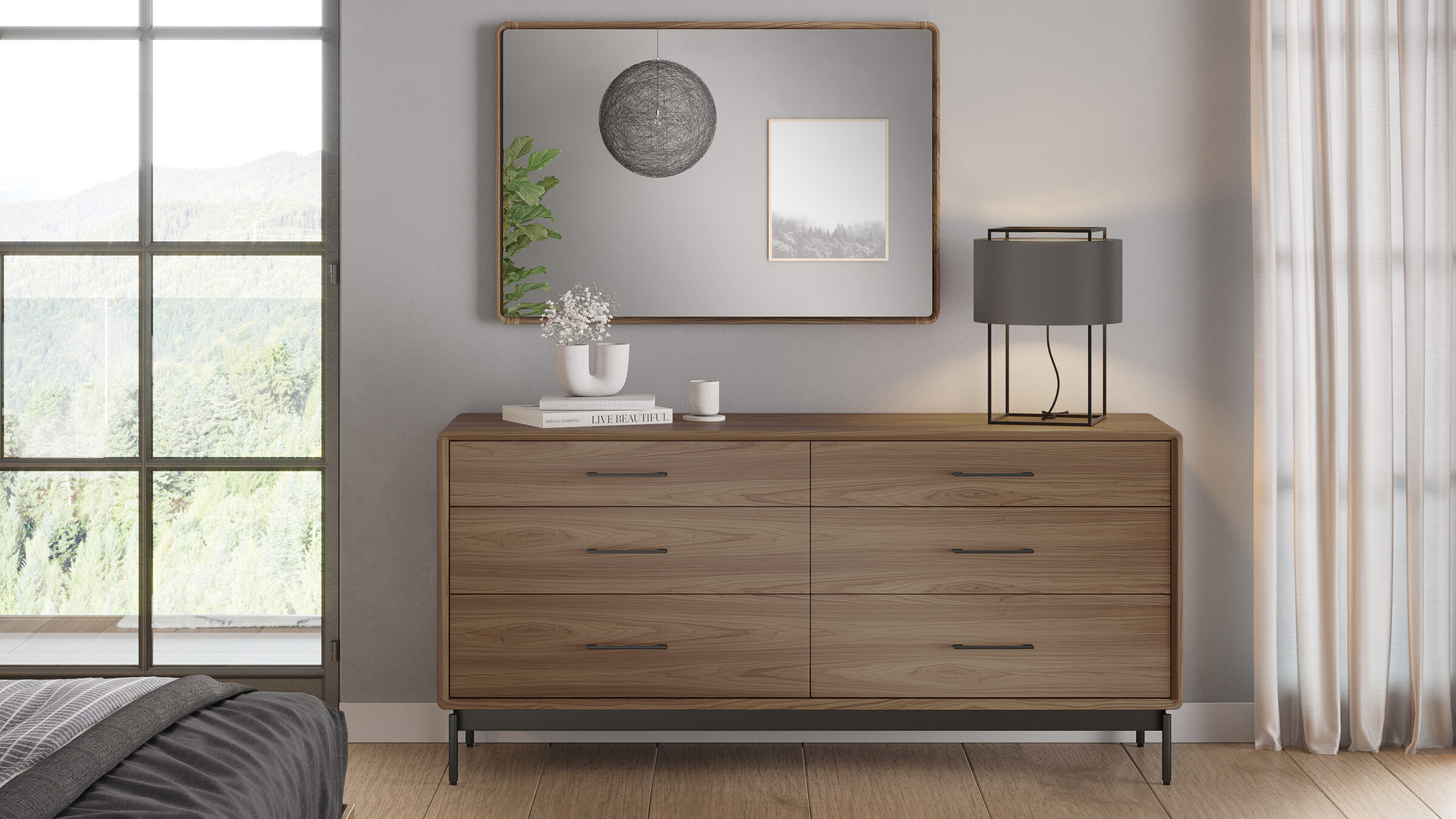 LINQ 9186 Wide 6-Drawer Modern Dresser | BDI Furniture