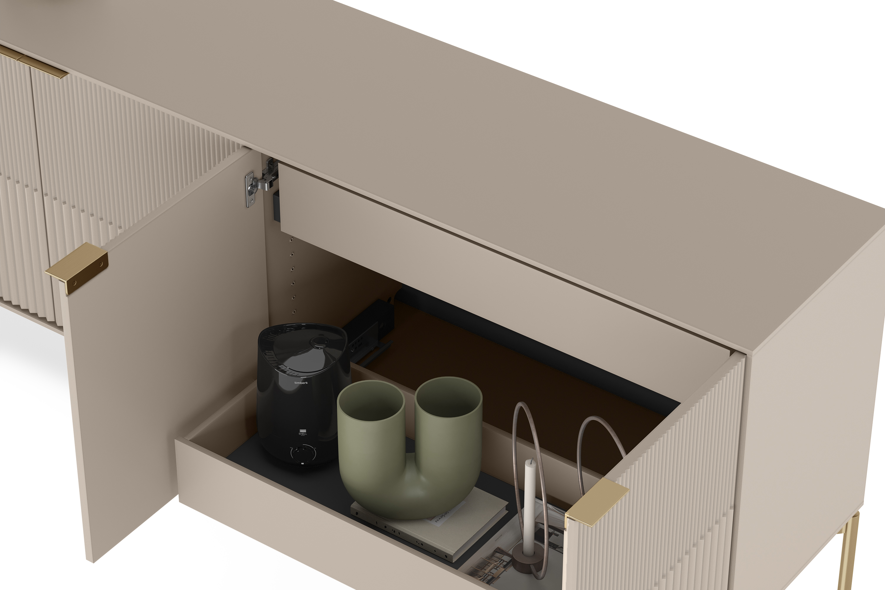 ネイタルデザイン x アシモクラフツ asigrille_ztable+asi Zig 7649 Modern Storage Credenza & Console | BDI Furniture