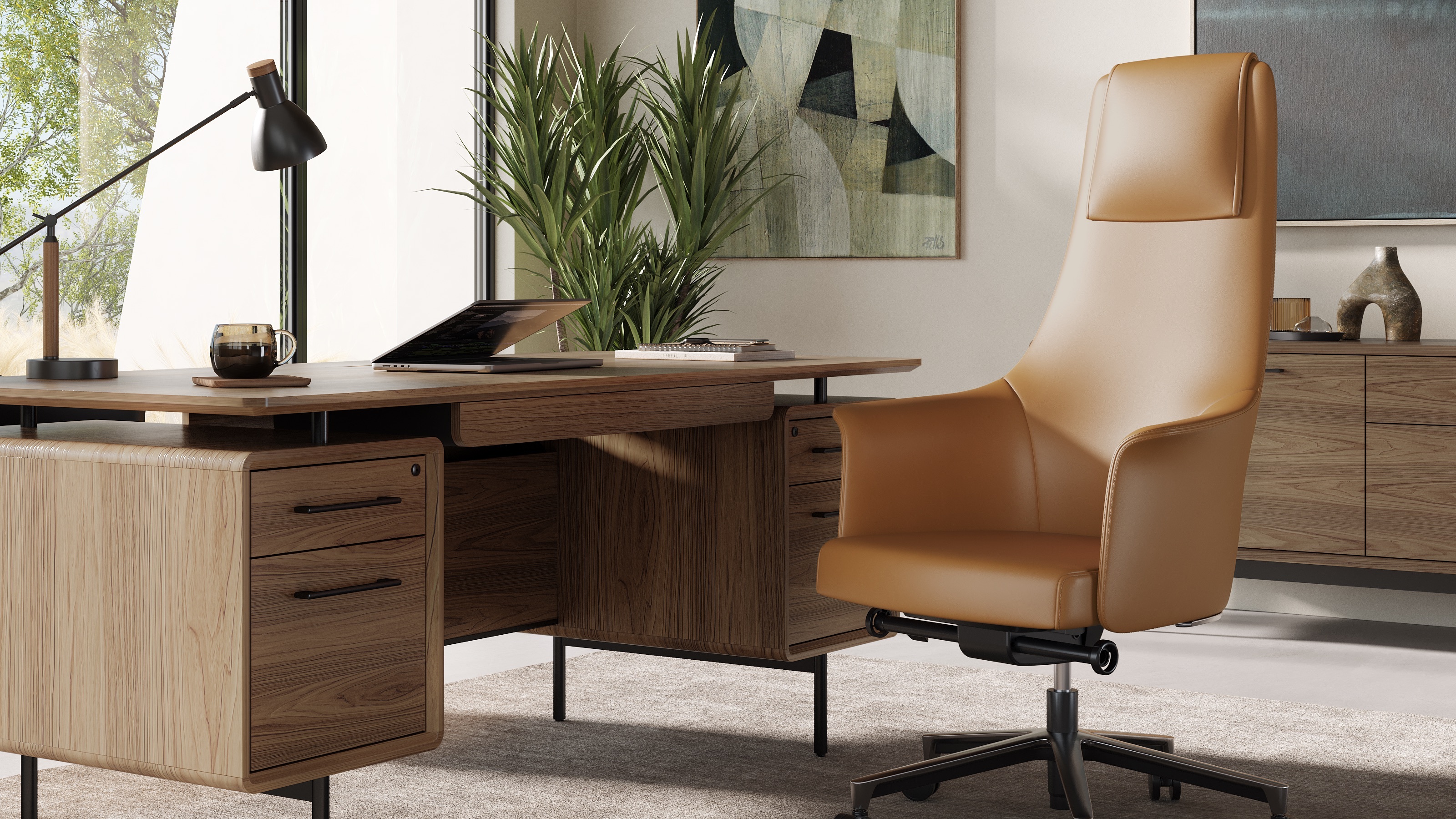 Saddle leather discount office chair