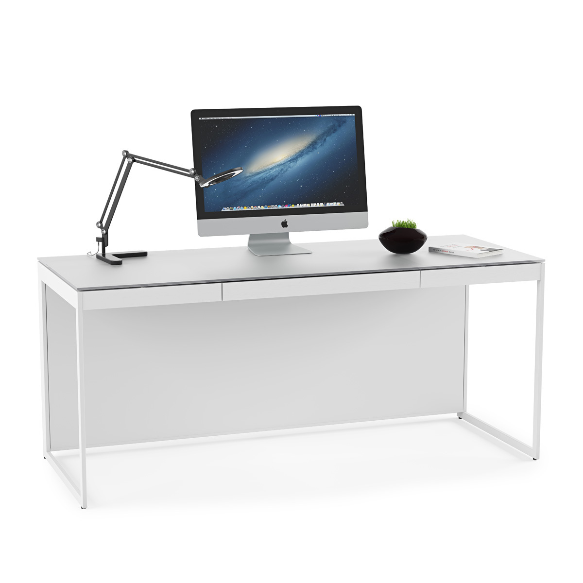 Centro 6401 Modern White Home Office Desk | BDI Furniture