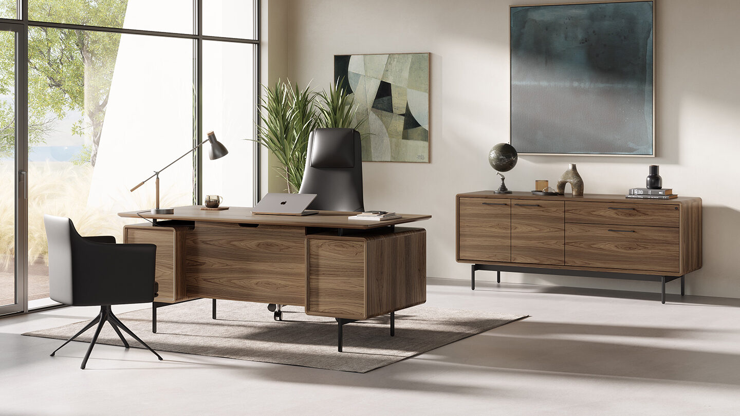 Linq office storage credenza 6829 BDI furniture mid century modern 1440