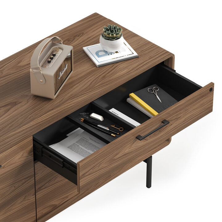 Linq office credenza 6829 BDI modern office storage drawer tray 720
