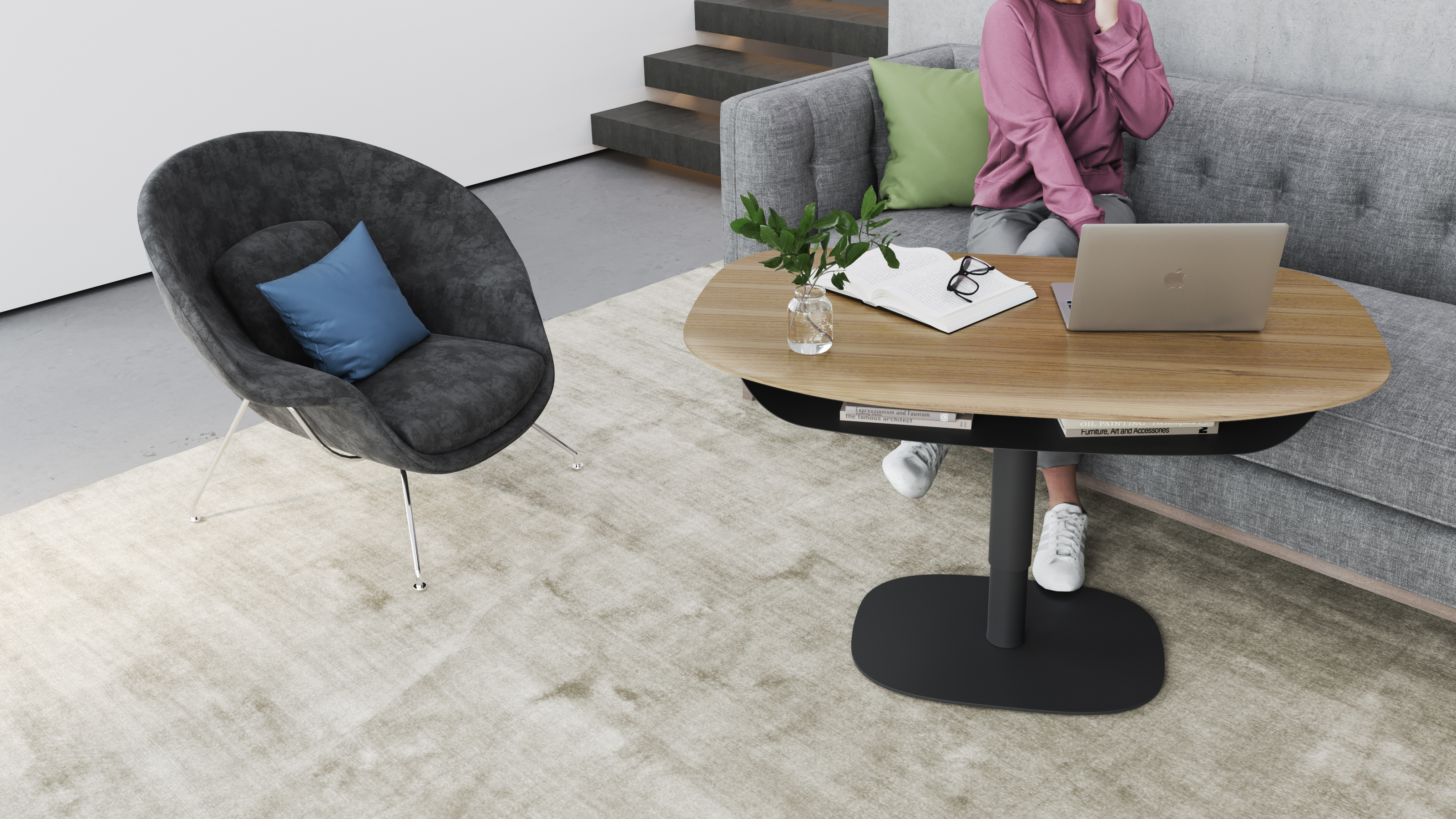 Soma 1130 Height Adjustable Modern Coffee Table BDI Furniture