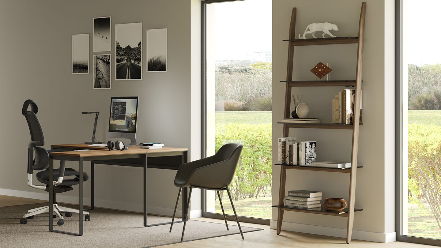 Stiletto shelf BDI 5702 modern leaning ladder shelf 1440