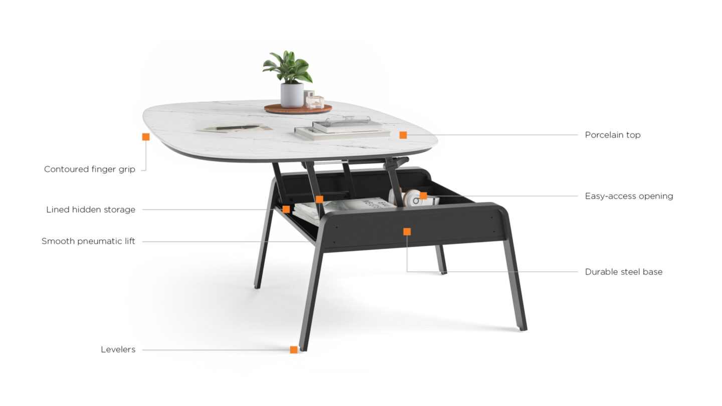 Cloud 9 1182 Lift Top Coffee Table | BDI Furniture