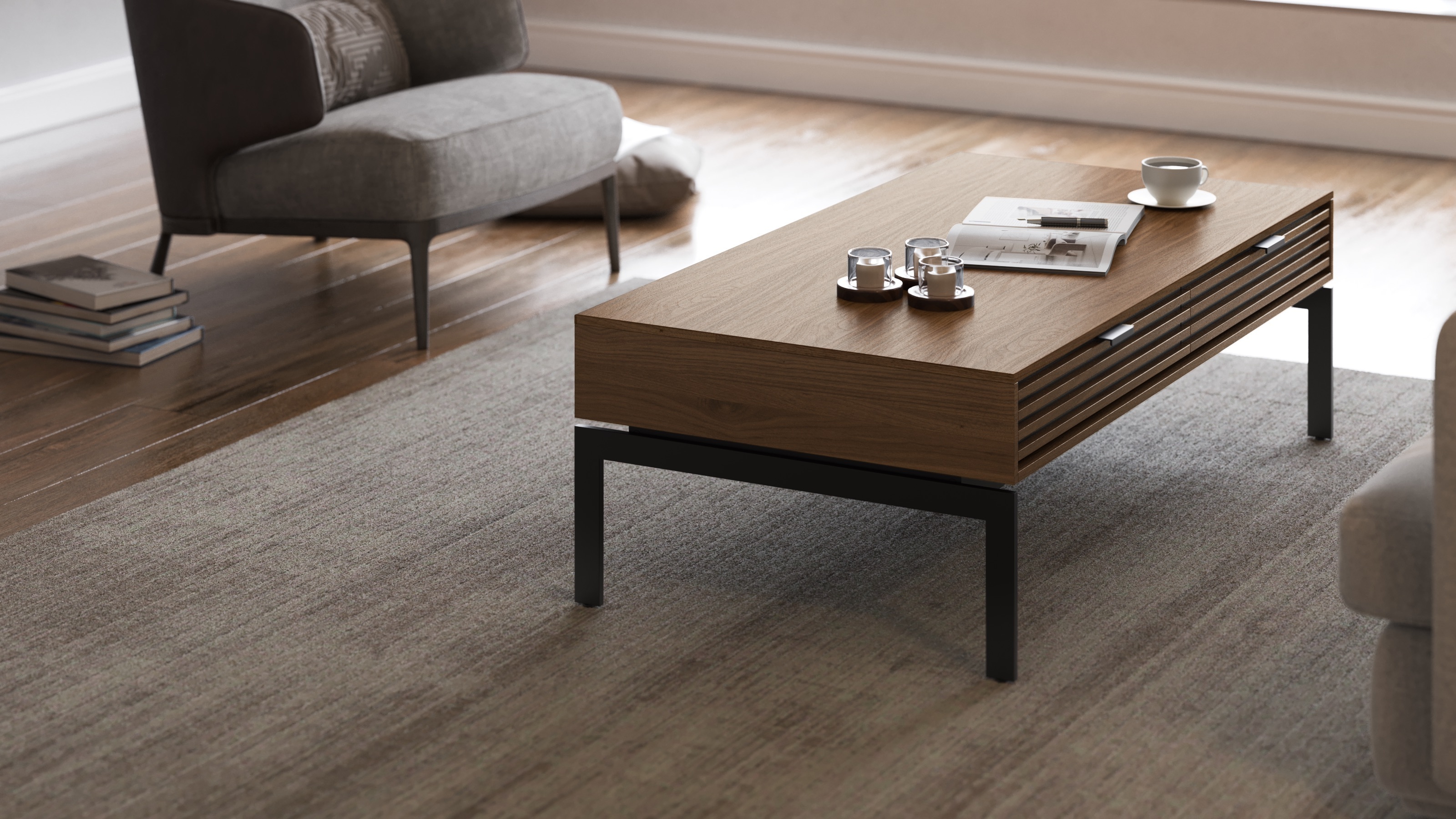 Natural walnut hot sale coffee table