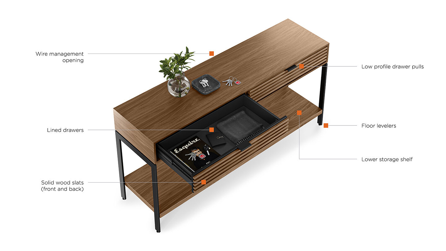 BDI Cora 1173 modern console table Features walnut 1440