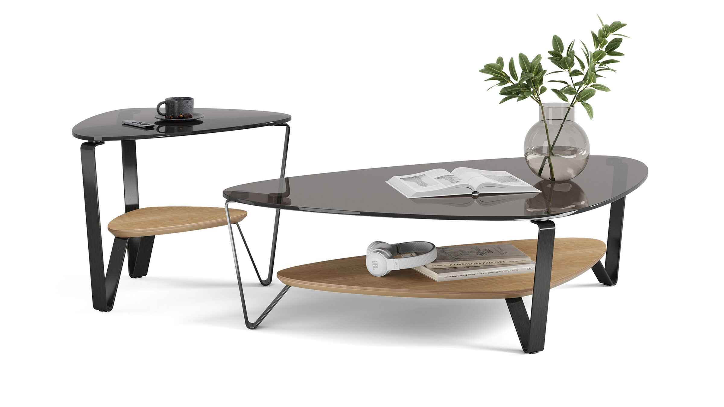 Dino 1363 Large Modern Glass Coffee Table | BDI Furniture