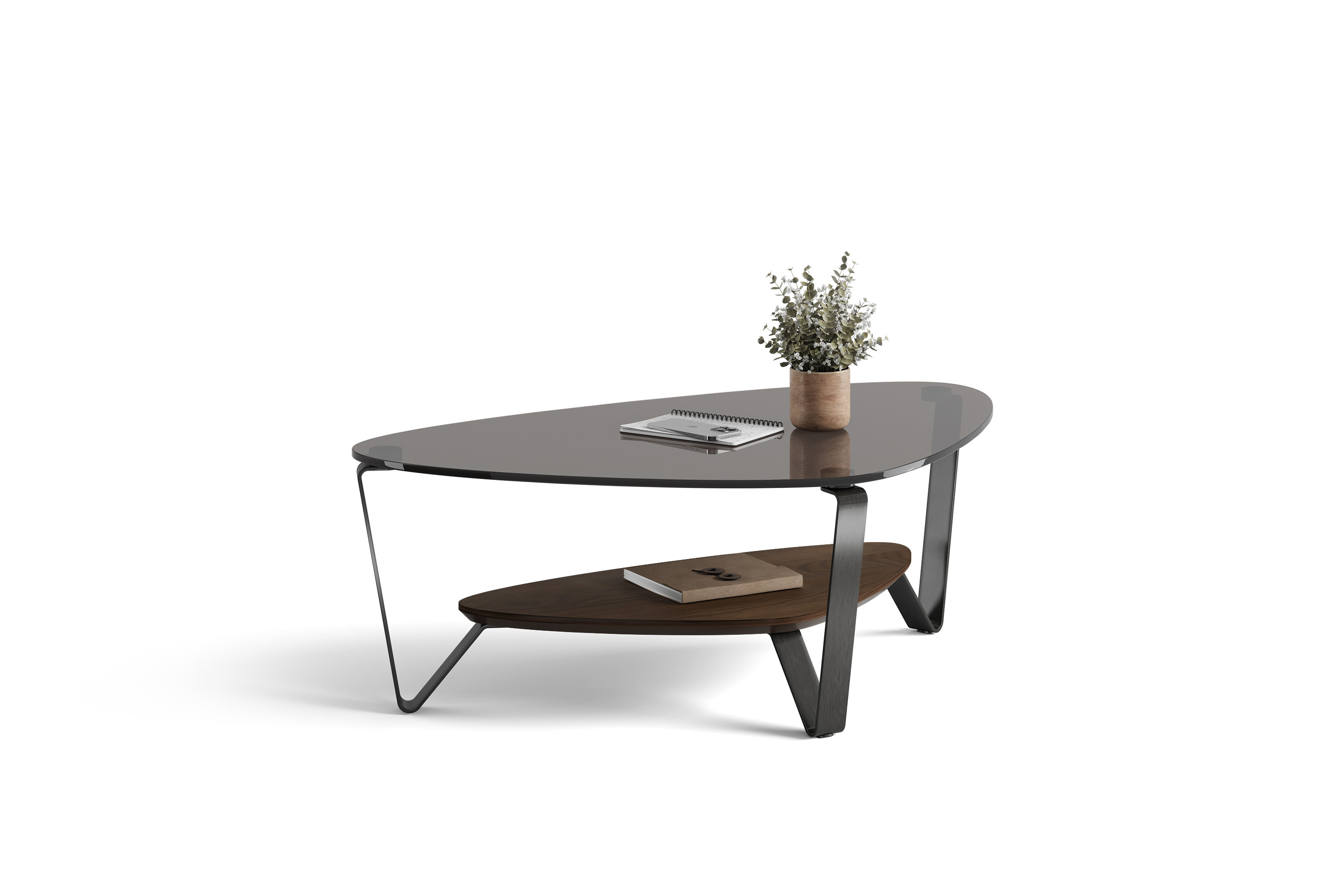 Dino 1364 Small Modern Glass Coffee Table | BDI Furniture