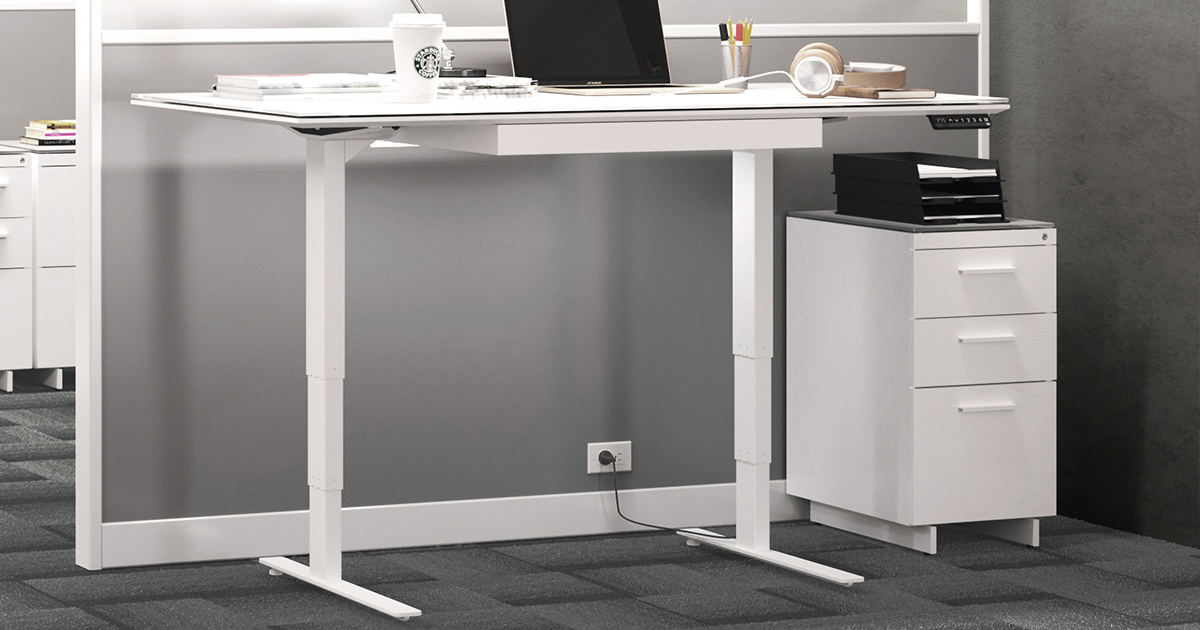Centro 6414 White 3-Drawer File Cabinet | BDI Furniture