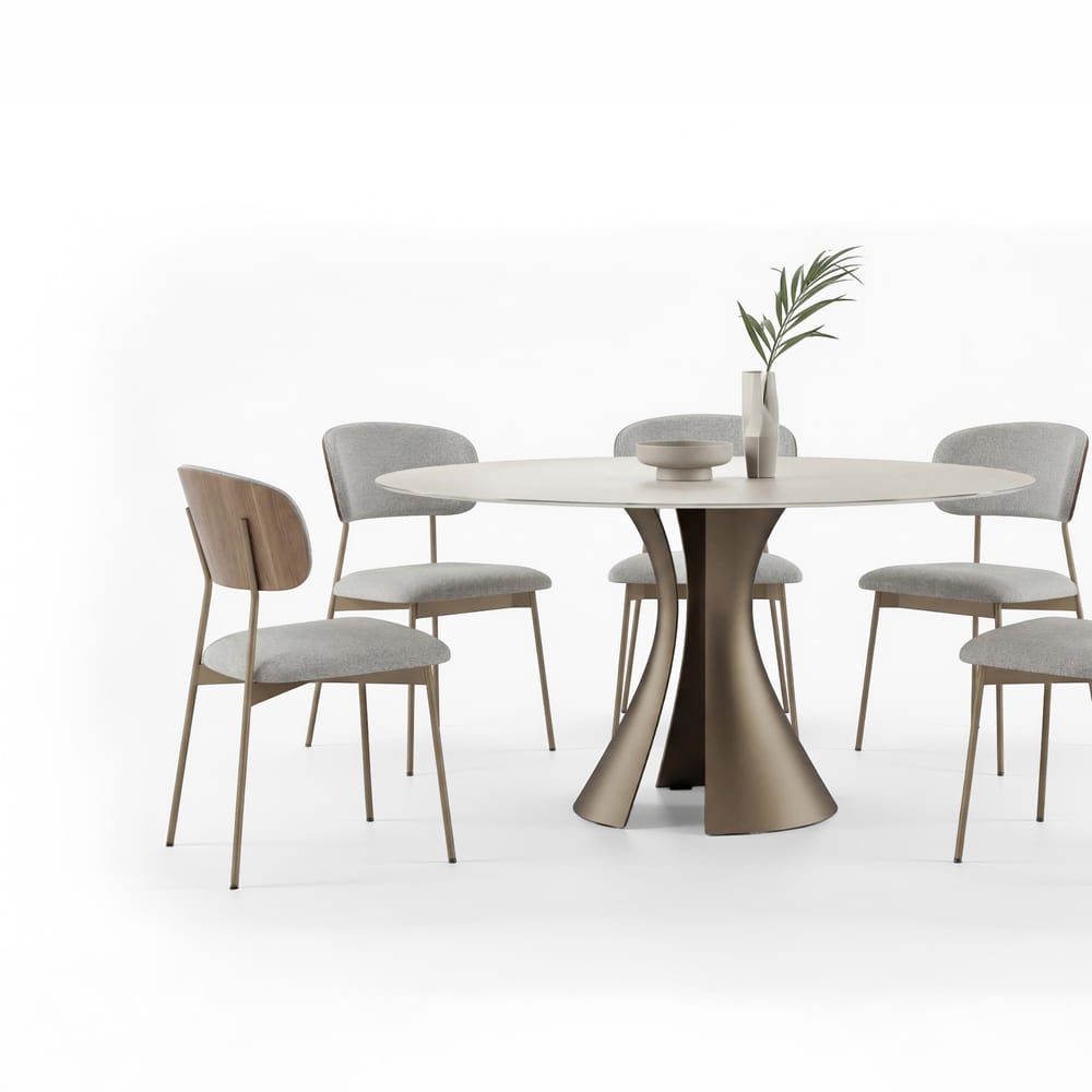 Bloom table 7722 BDI 60 round glass dining OY BZ 5 collection 1920 1920