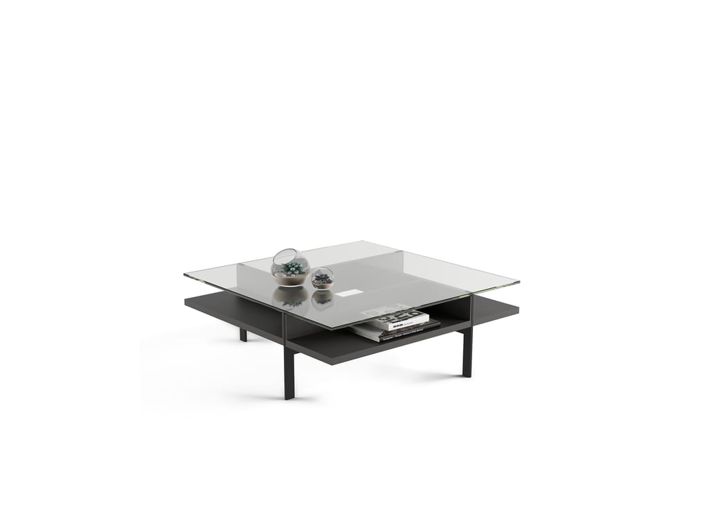 Terrace 1150 Modern Square Glass Coffee Table | BDI Furniture