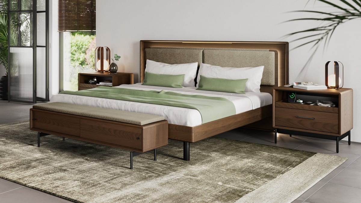Contour Headboard Cushion 9679 Queen Pecan LINQ Mocha SLIDER 5