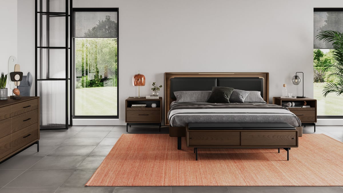 Contour Headboard Cushion 9679 Queen Pepper LINQ Mocha SLIDER 2