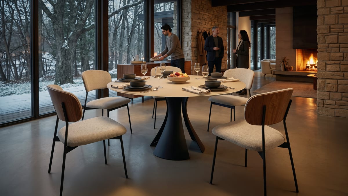 Bloom table 7722 BDI 60 dining OY BK cove 5020 WL BK OT slider 5