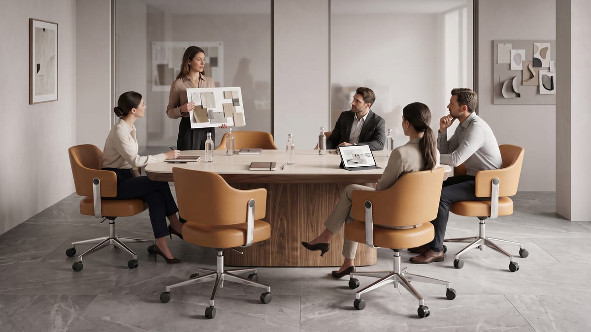 Halcyon Table 84 7708 BDI WL TR circa 3581 SD rectangular conference table slider