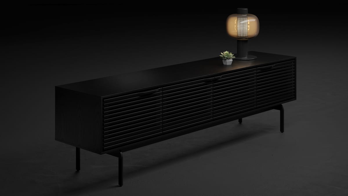 Align low profile TV cabinet BDI 7473 console black slider