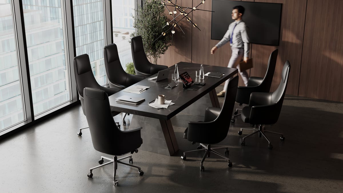 Bolo chair 3531 BDI modern leather executive chair black slider