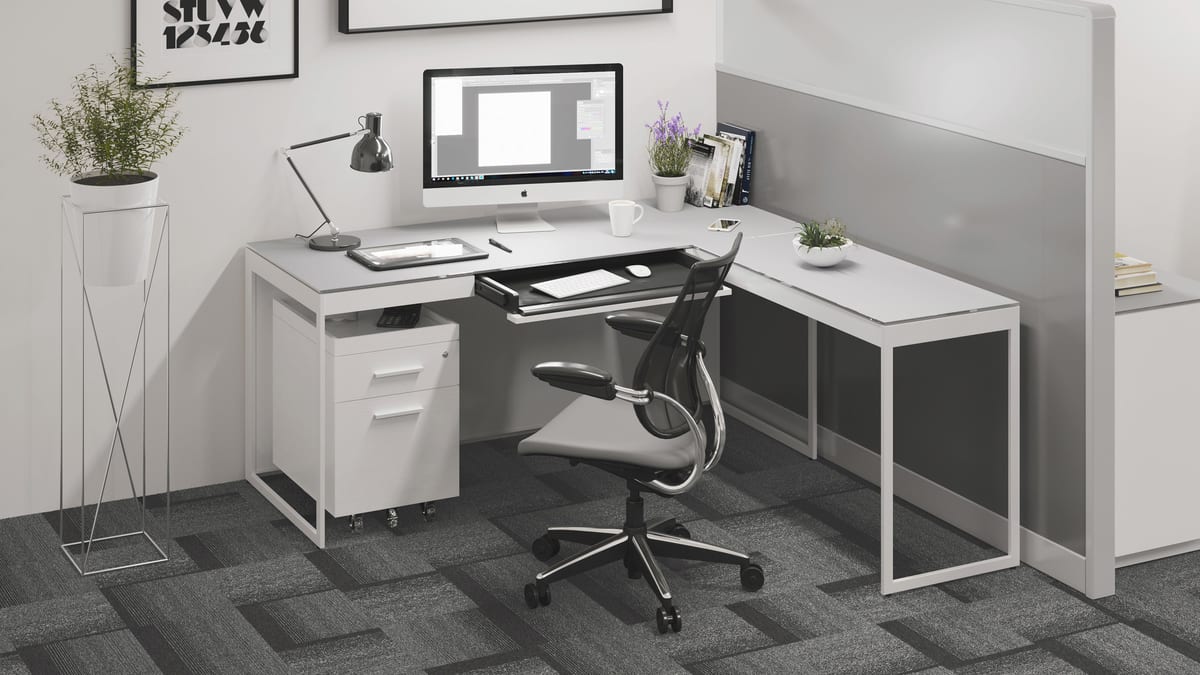 Centro 6401 Modern White Home Office Desk | BDI Furniture