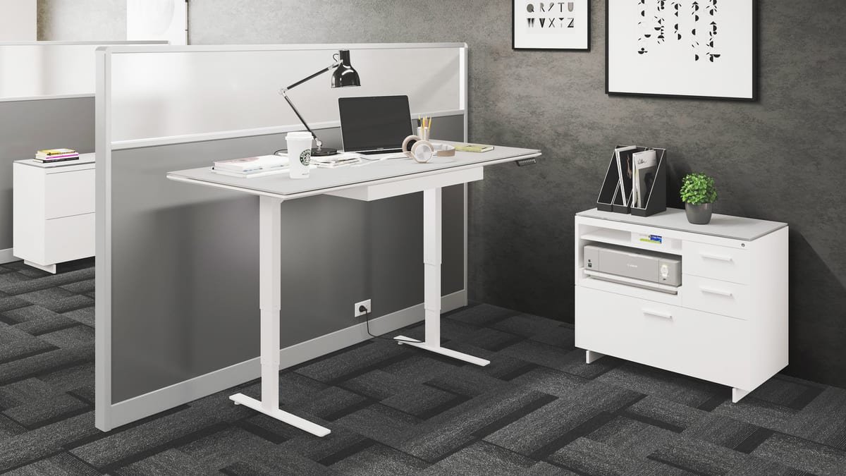Centro 6402 White Desk Return | BDI Furniture