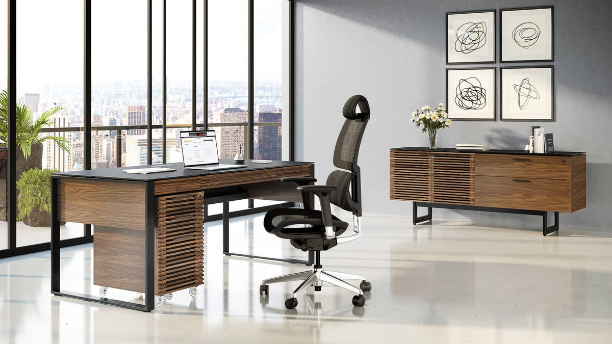0 corridor office BDI modern office furniture wood glass top