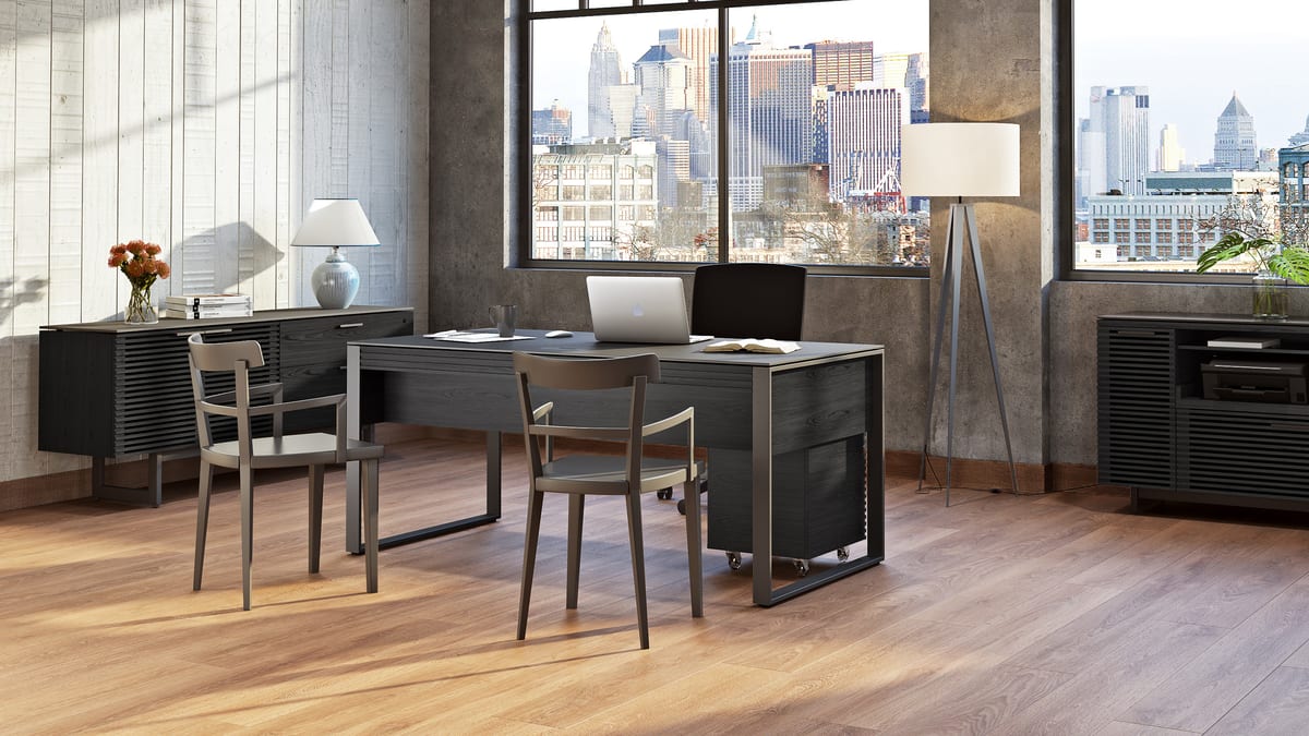 1 corridor office BDI modern office furniture wood glass top