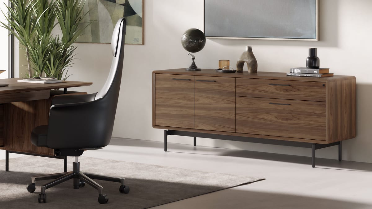 Linq modern office storage credenza 6829 bdi furniture slider