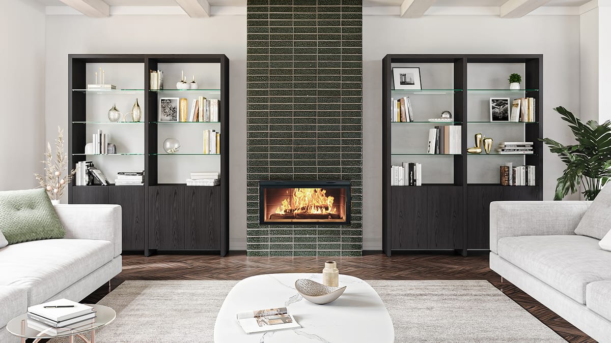 Linea modern shelf bookshelf system 5802 5802 A BDI charcoal slider