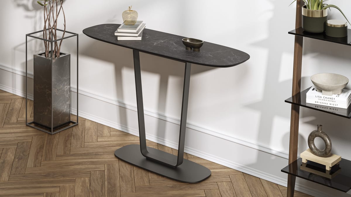 Cloud 9 1183 modern slim slender console BDI furniture lifestyle slider 3200 1800 2