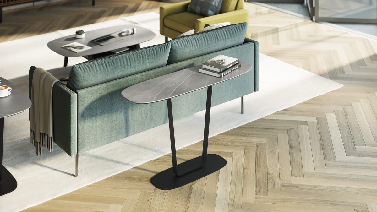 Cloud 9 1183 modern slim slender console BDI furniture lifestyle slider 3200 1800 3