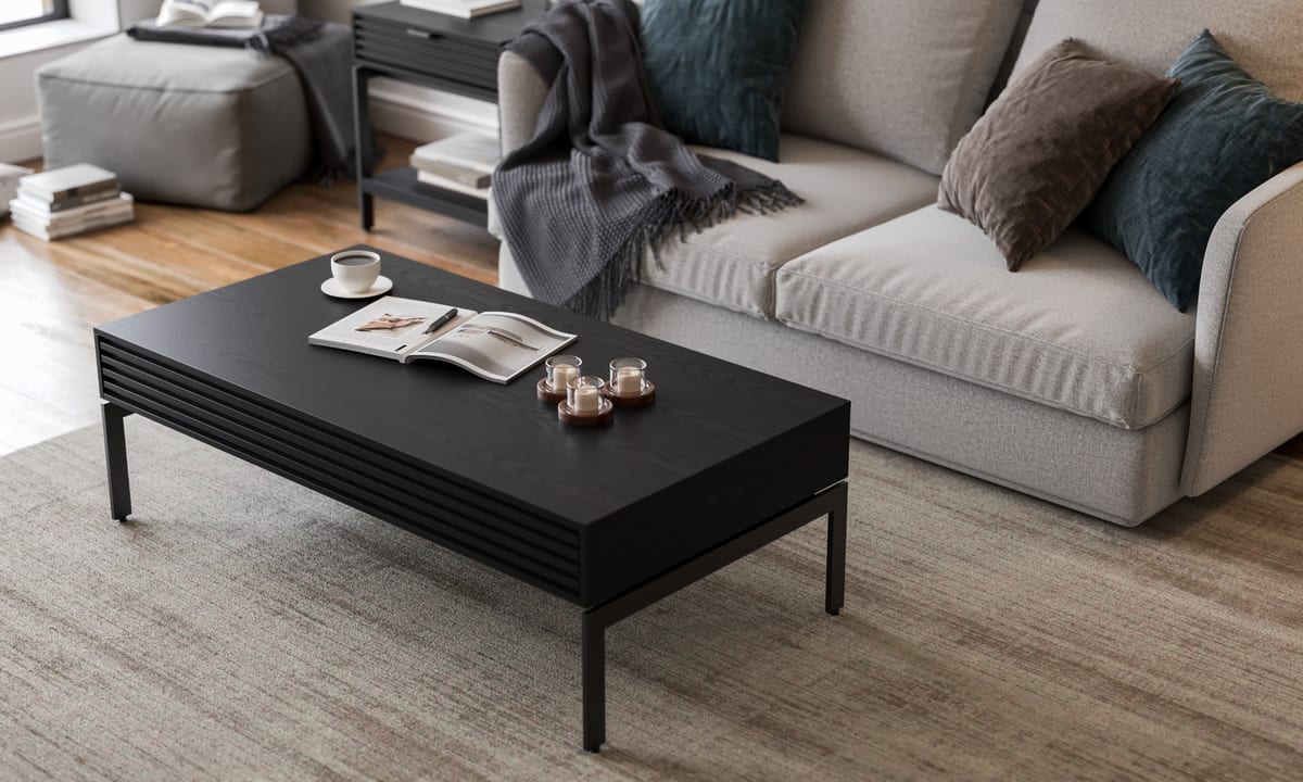 Cora modern table collection BDI furniture slider 2