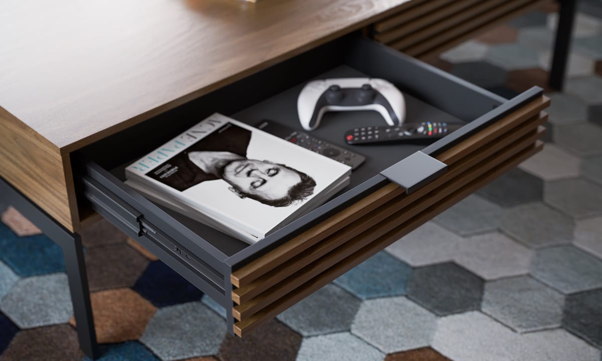 Cora modern table collection BDI furniture slider 3