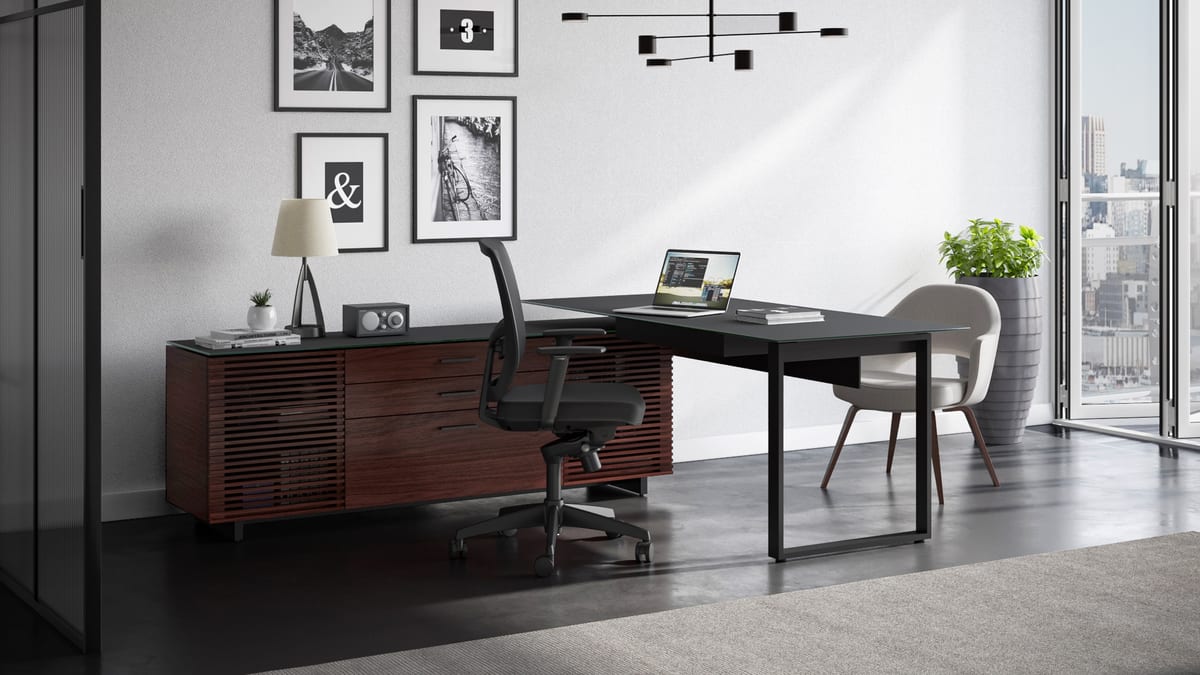Corridor office l desk slider 7
