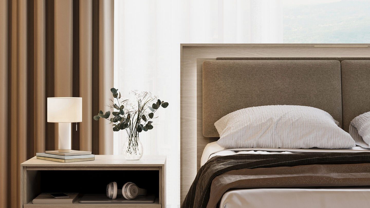 Contour Headboard Cushion 9667 Queen Pecan KAVA WOK 1440