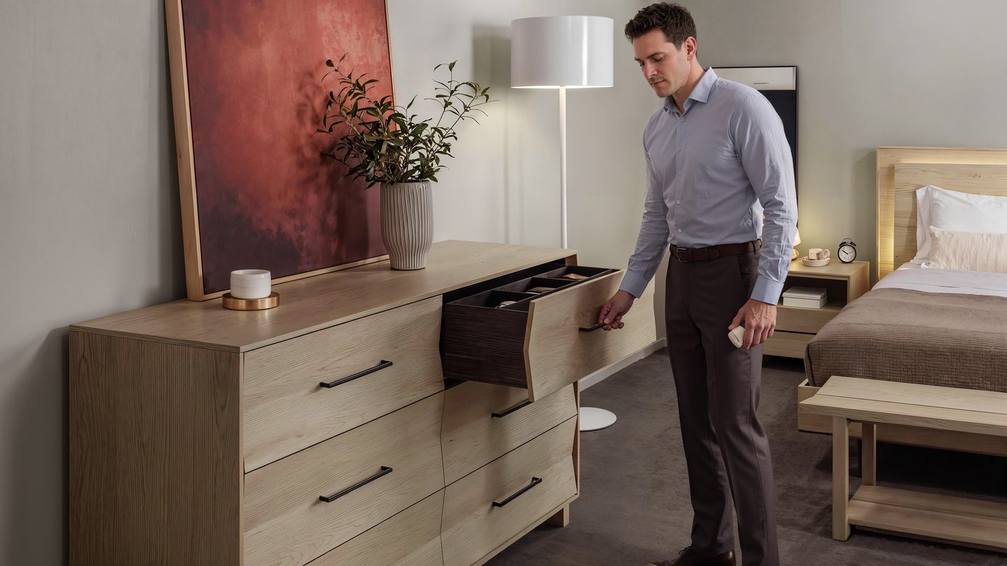 KAVA modern bedroom collection BDI furniture Washed Oak 2026