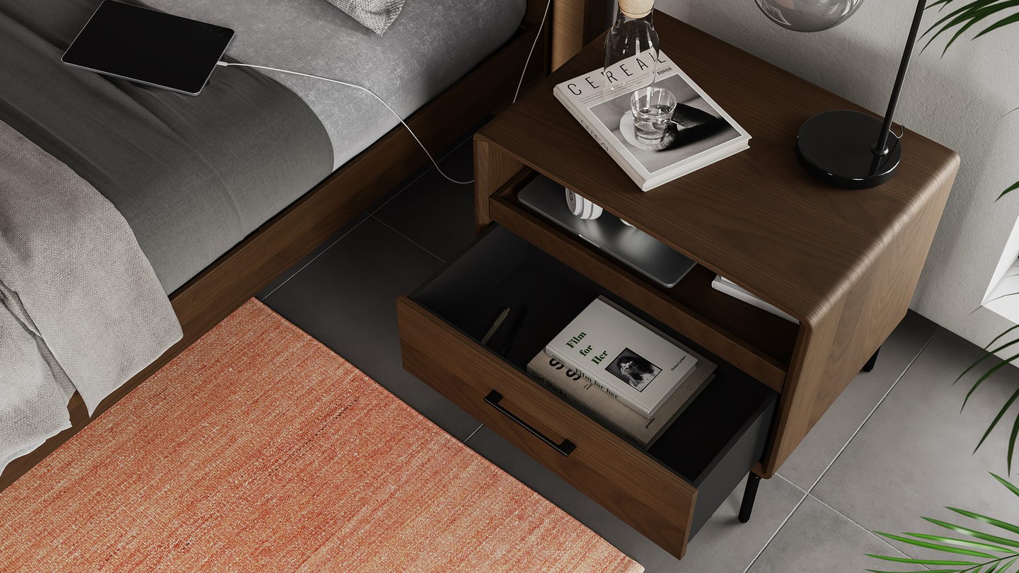 Linq 9182 modern wood bedroom 28 nightstand bdi furniture mocha 1440 810