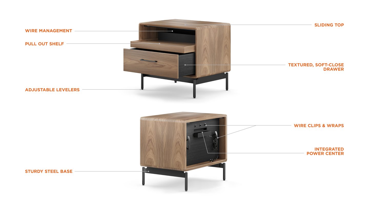 BDI LINQ Nightstand Design Features High Performance Side Table