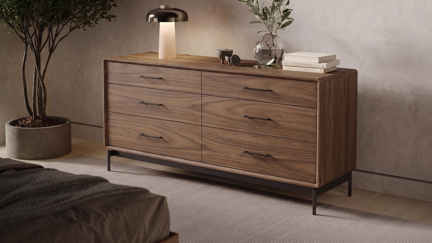 LINQ 9186 Wide 6-Drawer Modern Dresser | BDI Furniture