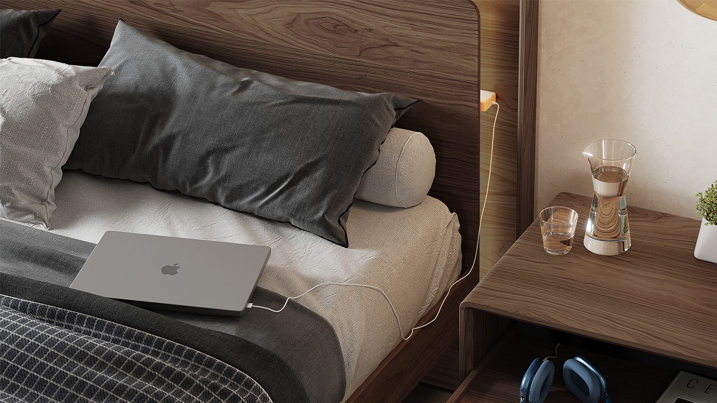 LINQ bedroom BDI Up LINQ Bed modern bedroom furniture with lighting 15 on 1440 810