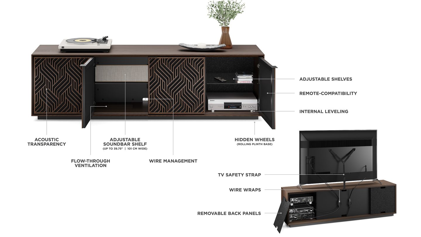 Elements Weave 8703 Media Console and Storage Cabinet | BDI Furniture