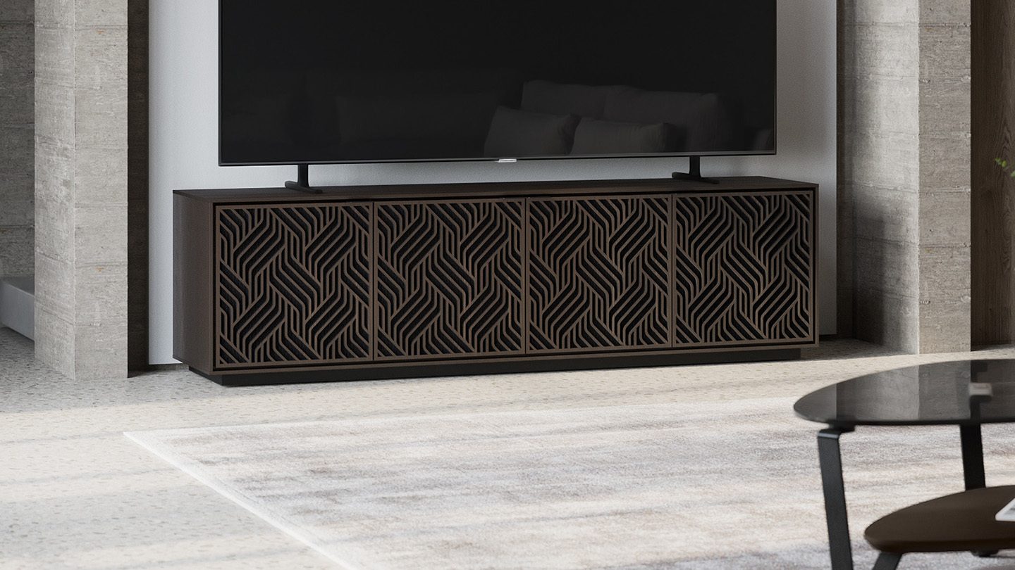 Elements weave media and storage cabinet 8703 BDI rolling base TOK tight 1440 810