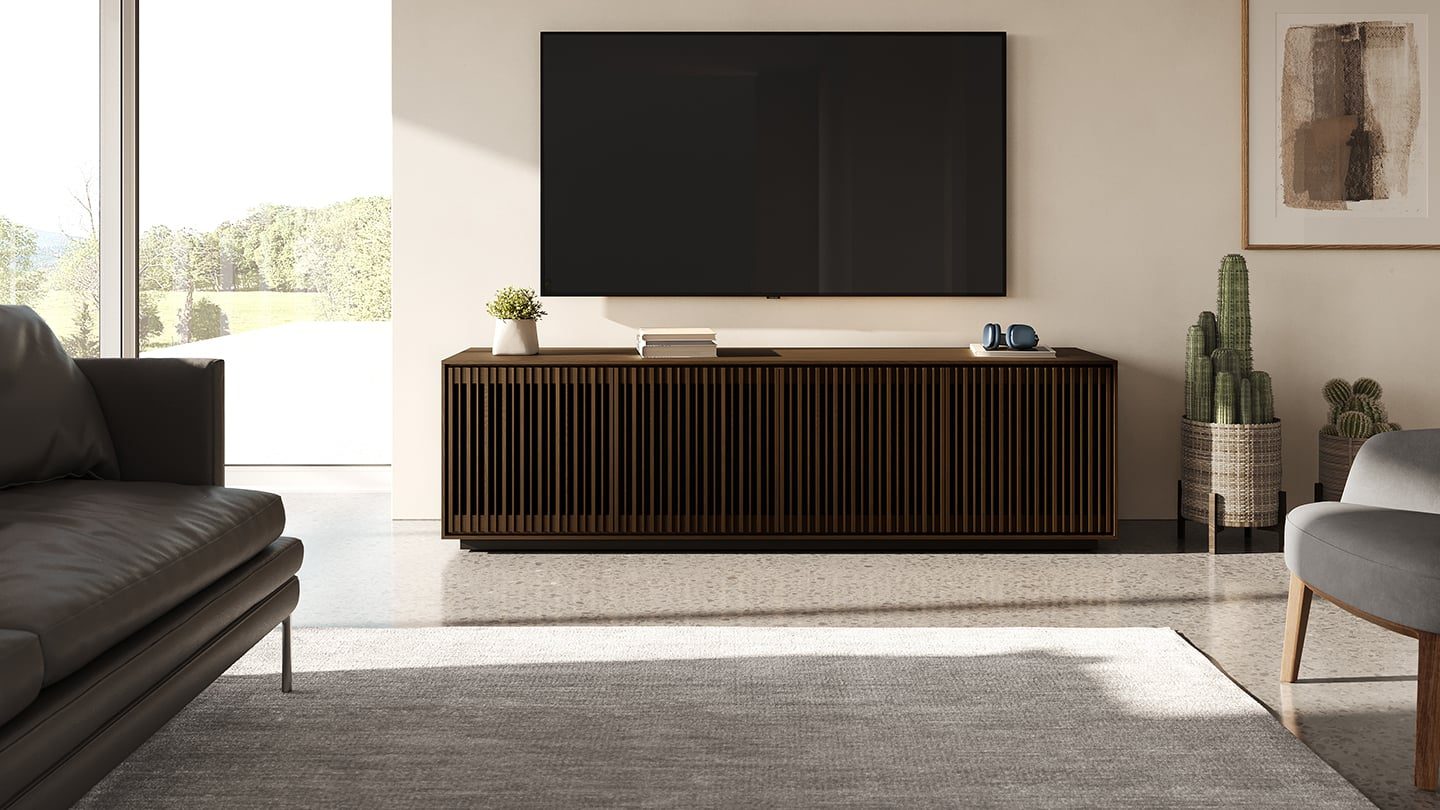 Profile 8479 BDI furniture toasted oak modern media cabinet tv stand 1440 810