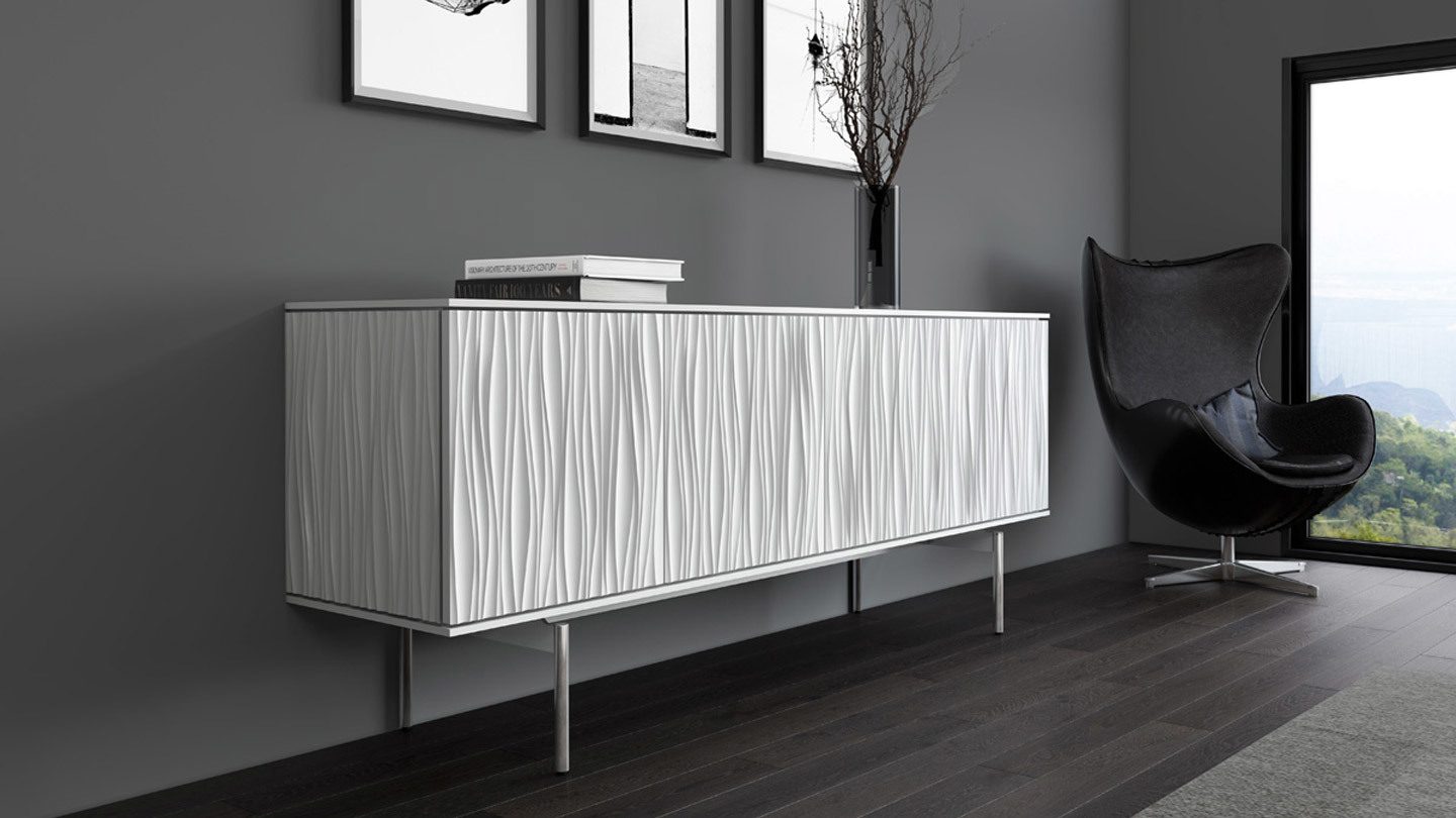 Tanami credenza in Satin White finish by BDI Furniture.