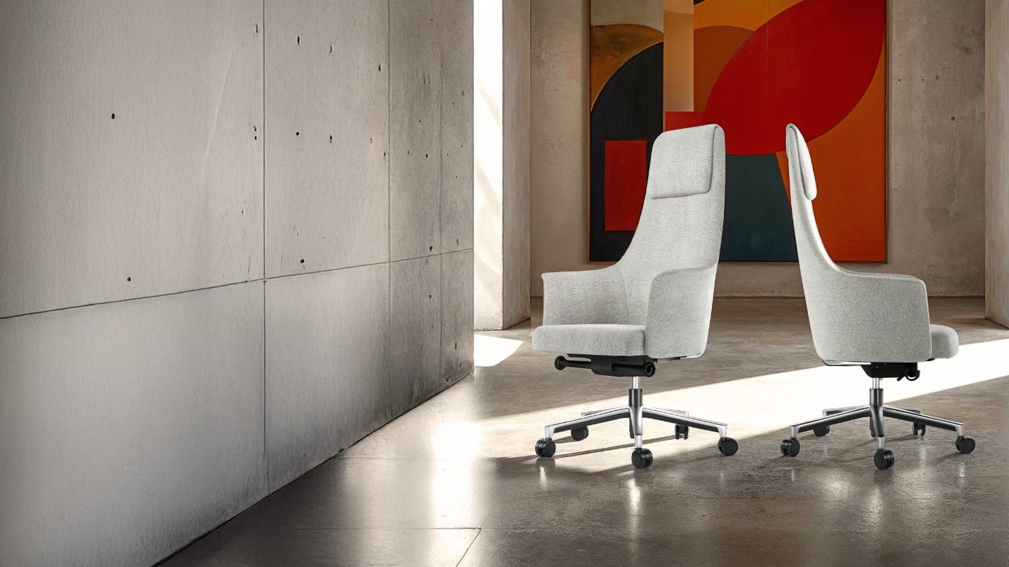 Bolo chair 3532 BDI modern executive chair oatmeal performance fabric 1440 1