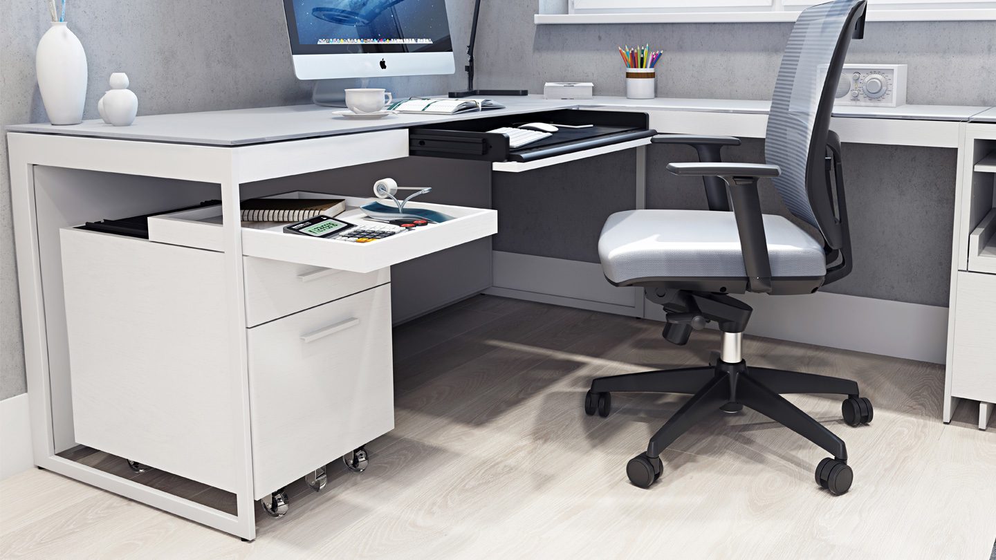 The Centro Office complete home office collection in white