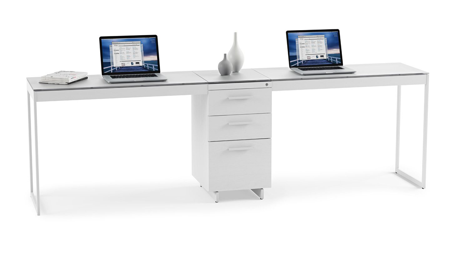 The Centro Office Collection complete home office in satin white