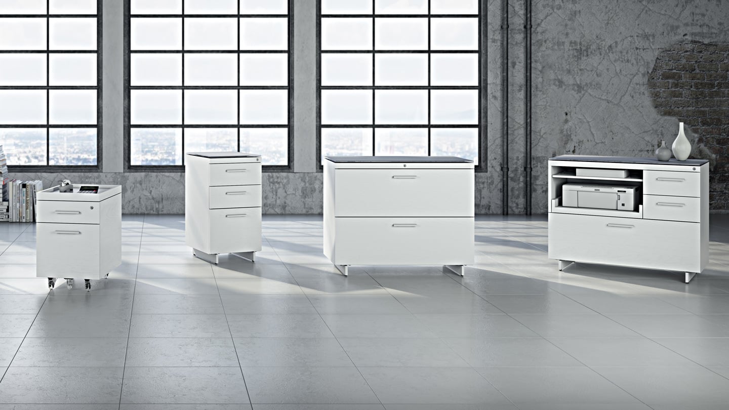Centro 6416 White Lateral File Storage Cabinet | BDI Furniture