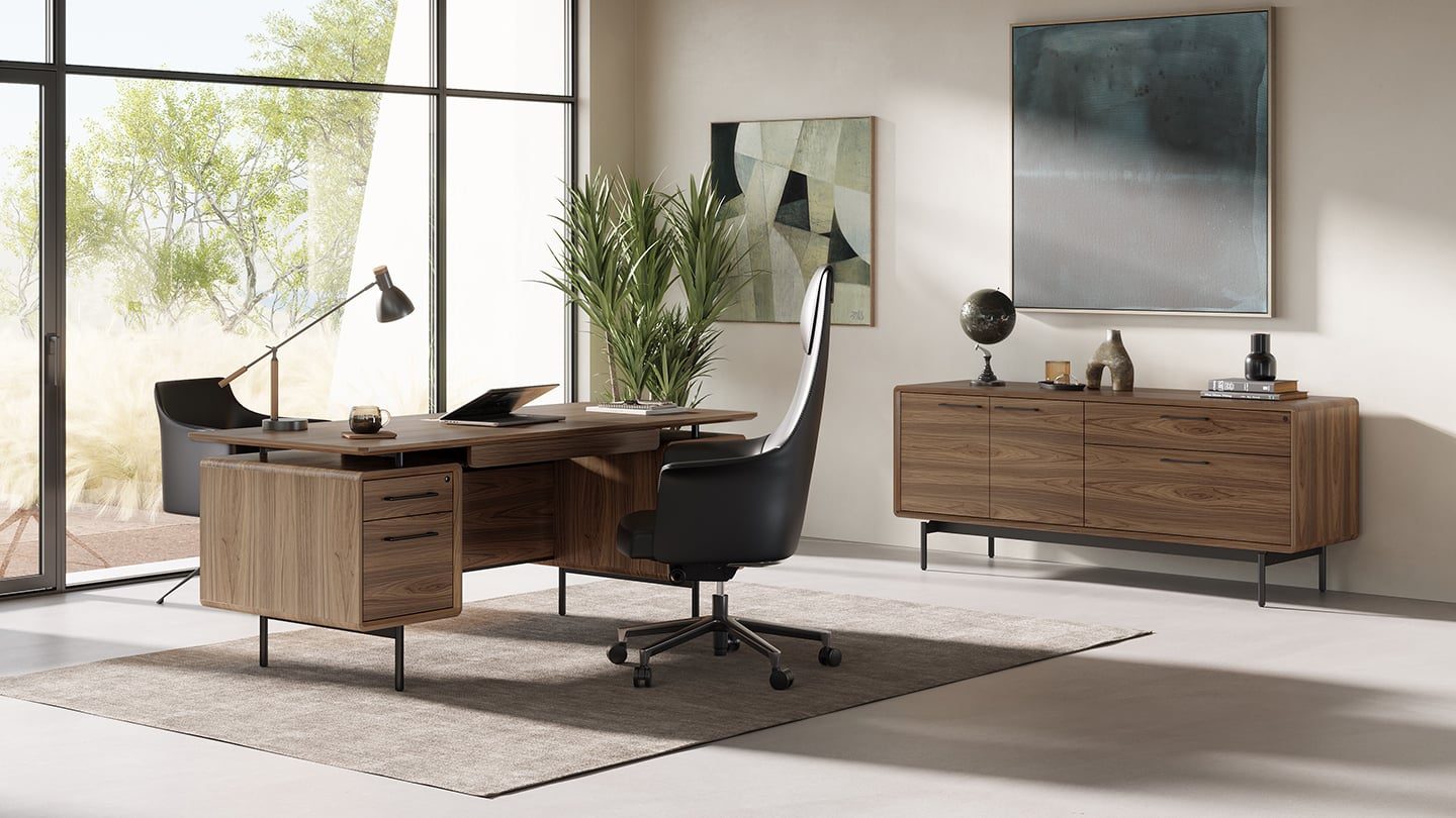 Linq modern office desk BDI furniture mid century modern office furniture 1440
