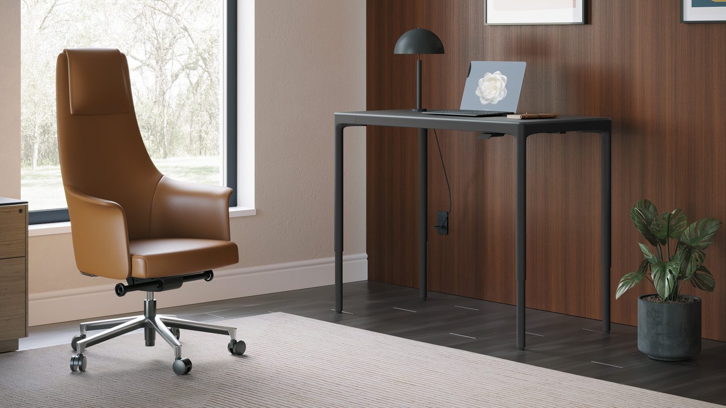 Luma 6761 BK standing desk 48x24 modern home office furniture BDI LS1