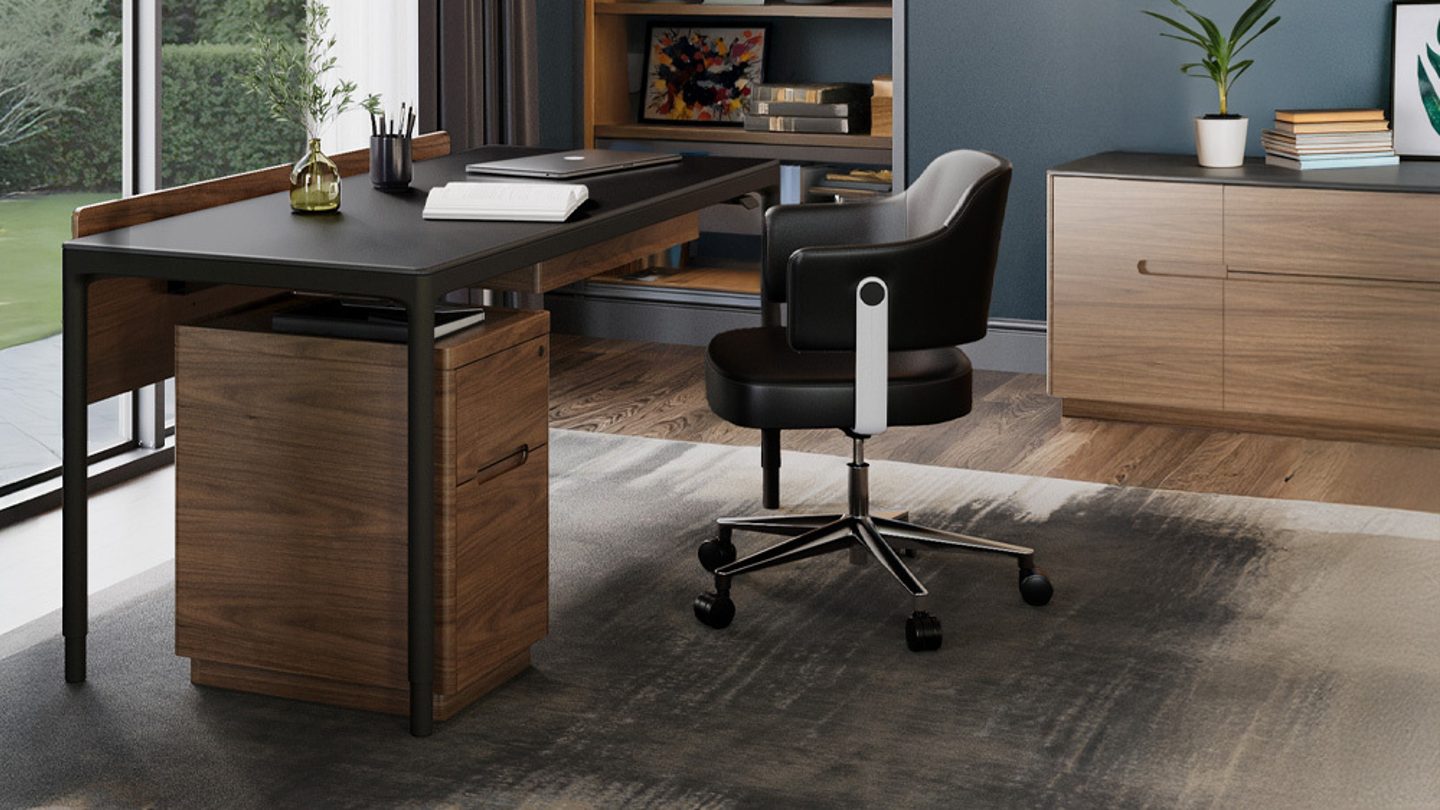 Luma office lift compact desk 6761 black BDI furniture 1440